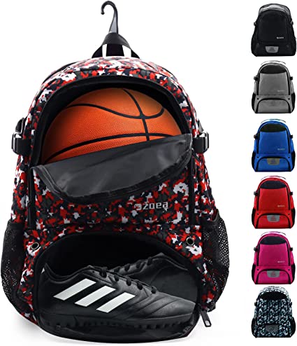 ZOEA Large Basketball Bag - Backpack for Basketball , Soccer & Volleyball Football Gym Includes Shoe & Ball & Laptop Compartment