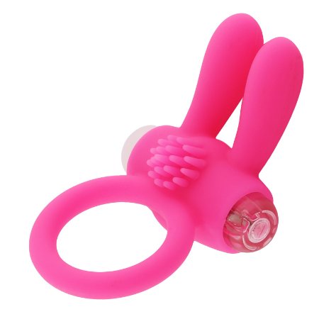 Vibrating Penis Ring, Tracy's Dog Vibrating Mini Silicone Rabbit Cock Ring Stimulator Sex Toy
