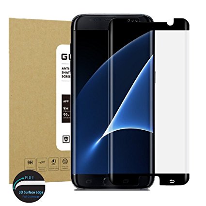 Galaxy S7 Edge Glass Screen Protector[2Gen],Acoverbest[Full Coverage]Tempered Glass for Samsung Galaxy S7 Edge [3D Curve][9H Hardness][Anti-Scratch][Bubble Free][Ultimate Clarity](Black)