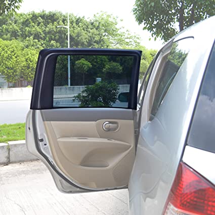 TFY Universal Car Rear Side-Door Square-Window Sunshades - Double Layer Design (Regular Window) 29.5'' - 41.5'' W x 19" H