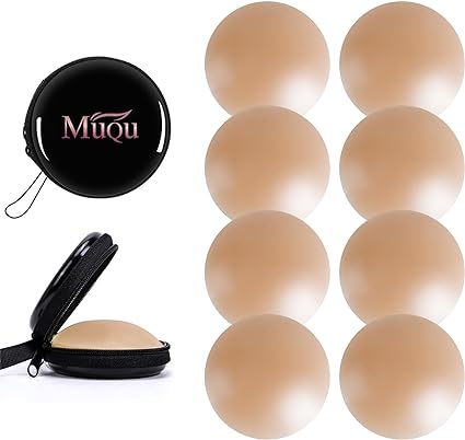 MUQU Pasties Nipple Cover - Breast Lift Tape Silicone Nipple Covers Reusable Nippleless Cover Breast Tape for Women