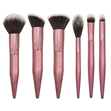 MODA Limited Edition 6PC Rose Bundle Makeup Brush Set, Includes - Powder, Angle Blender, Diffuser, Shadow, and Smoky Eye Brushes