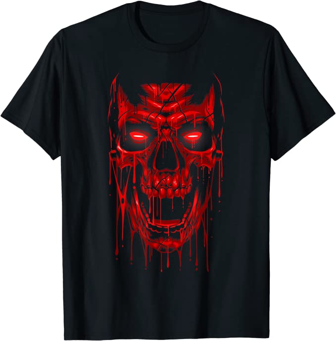 Blood Skull, terror in halloween T-Shirt