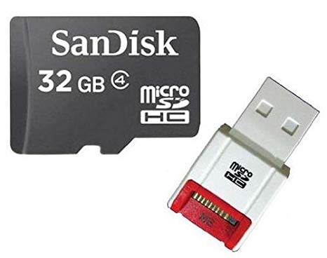 SanDisk 32GB 32G microSD microSDHC SD SDHC Card Class 4 C4 with SD Adapter (BULK PACK)   R10W USB Micro Card Reader / Writer