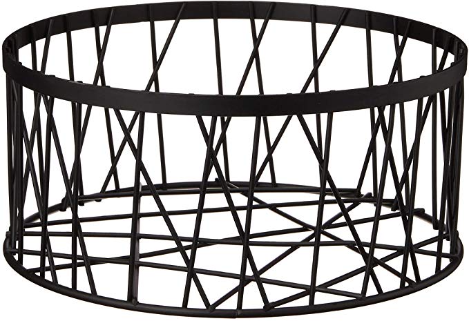 Inspired Living by Mesa Twiggy Round Basket fruit-bowls, MATTE BLACK