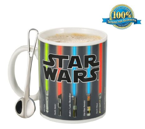 Star Wars Mug Magic Lightsaber Heat Sensitive Color Changing Coffee Mug for Star War Fans Star Wars Cup 100 Percent Ceramic Not Dishwasher or Microwave Safe Standard 12 Fl Oz Black