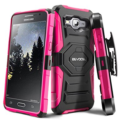 Evocel® Galaxy Grand Prime [New Generation] Rugged Holster Dual Layer Case [Kickstand][Belt Swivel Clip] For Galaxy Grand Prime (G530 G530H G530F G530M G530T G530AZ S920C), Pink (EVO-SAMG530-XX05)