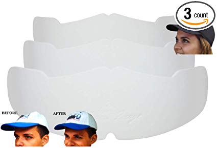 3Pk. White Manta Ray Baseball Caps Crown Inserts For Low Profile Caps| Hat Shaper| Hat Stretcher| Hat Crown Stiffener| Flex-fit Hat Support| Hat Padding| Hat Cleaning Aide| Cap Storage Aide| 100% MBG.