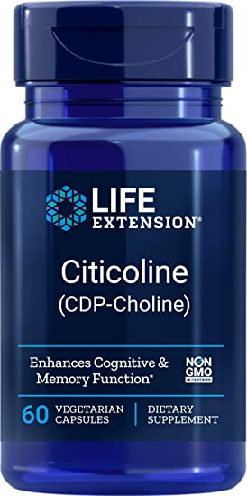 Life Extension Cognizin CDP-Choline V Caps (01659) 60 Count (Pack of 1)