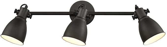 Black 3 Light Track Lighting Wall Mount or Ceiling Tracking Ligths Metal Vanity Lighting