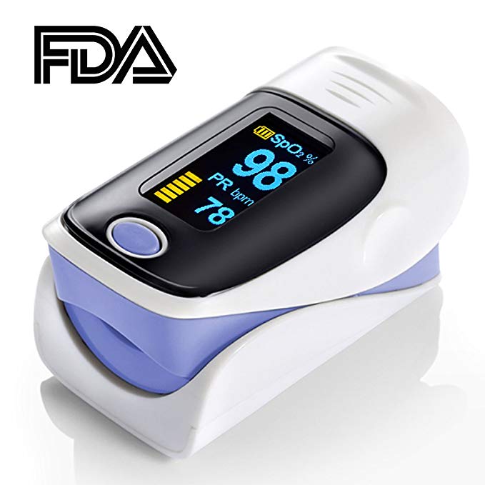 ELERA Fingertip Pulse Oximeter Oximetry Finger Oximeter Blood Oxygen Saturation Monitor FDA CE ISO Approved Light Purple