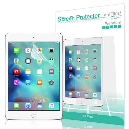 amFilm iPad Mini 4 Screen Protector HD Clear for Apple iPad Mini 4 20152-Pack Lifetime Warranty