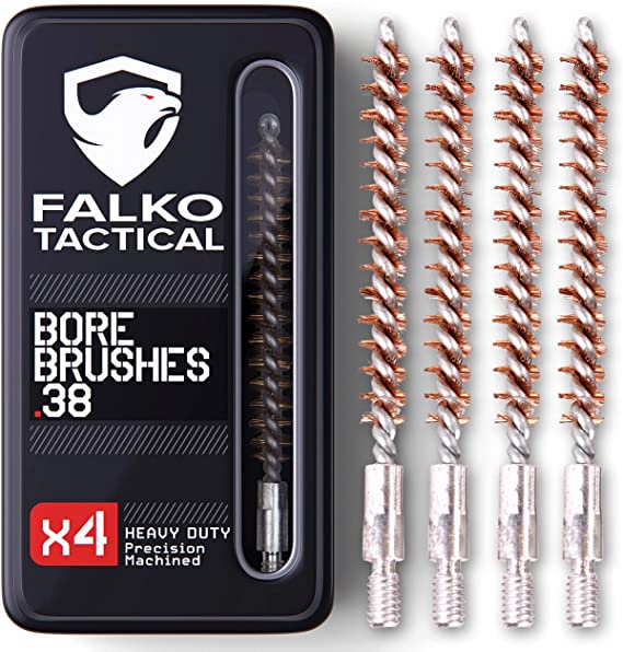 9mm Gun Brush - 38 Cal bore Brush - Metallic Storage Box Included - 9mm Brass Brush, Bore Brush 357, 9mm Bore Brush, 9mm Barrel Brush