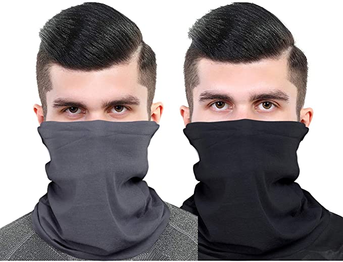Unisex Neck Gaiter Set Face Scarf Mask Dust for Men and Women, Multifunctional bandanas Face shield Headband
