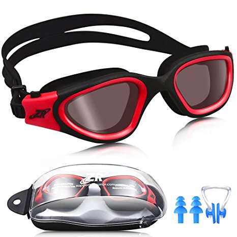 Swimming Goggles, ZIONOR G1 Polarized Swim Goggles with Mirror/Smoke Lens UV Protection Watertight Anti-fog Adjustable Strap Comfort fit for Unisex Adult Men and Women, Teenagers