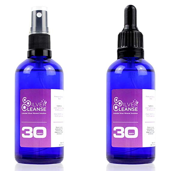 SilverCleanse Colloidal Silver Spray   Pipet Twin Pack 100ml (30ppm)