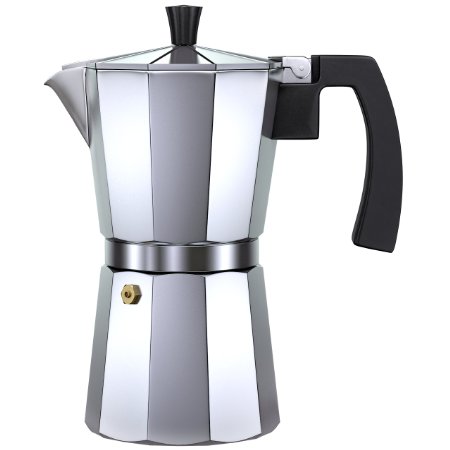 Alpha Coffee Espresso Maker Stovetop 6 Cup Moka Pot Italian Design Premium Aluminum Commercial Grade Coffee Machine