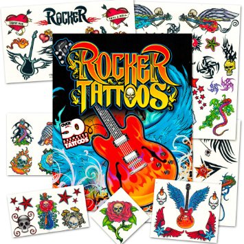 Rock Star Temporary Tattoos Party Favor Set (50 Rocker Tattoos)