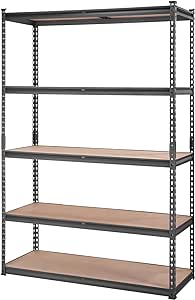 VEVOR Storage Shelving Unit, 5-Tier Adjustable Storage Shelves, 48" L x 18" W x 72" H Heavy Duty Garage Storage Shelves, Metal Shelves for Kitchen Pantry Basement Bathroom Laundry