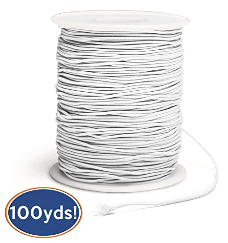 Bastex 1mm White Beading Cord Thread. Small Stretchy String for Jewelry Making, Bracelet, Necklace, Crafting, Beads and More. 100 Yards Spool