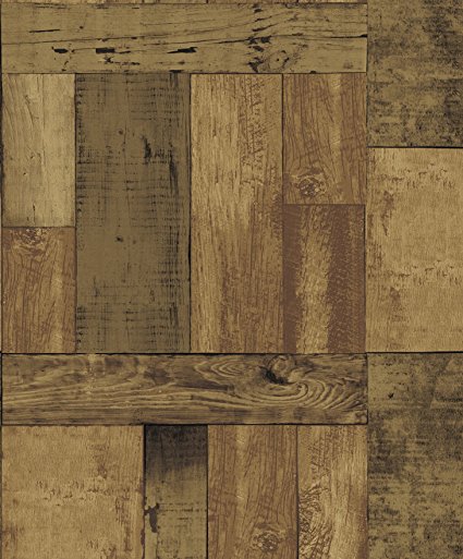 Blooming Wall 8W106 Faux Vintage Wood Panel Barnwood Wallpaper Wood Wall Paper Wall Mural,57 Sq Ft/Roll