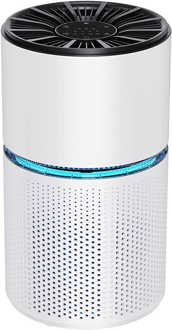 AROEVE Air Purifiers for Large Room with Enhanced Purification Mode H13 Ture HEPA Filter Air Cleaner Remove 99.97% of Dust, Pet Dander, Smoke, Pollen for Home, Bedroom and Office, MK03- White