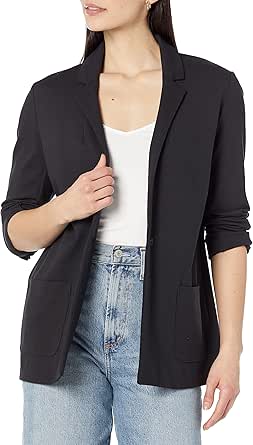 Amazon Essentials Women's Relaxed-Fit Soft Ponte Blazer