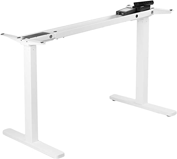 VIVO Electric Dual Motor Standing Desk Frame for 46 to 87 inch Table Tops (Frame Only) / Ergonomic Standing Height Adjustable Base with Push Button Controller, White (DESK-V122EW)