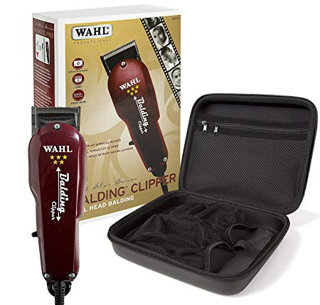 Wahl Professional 5-Star Balding Clipper #8110 with Travel Storage Case #90728 Great for Barbers and Stylists
