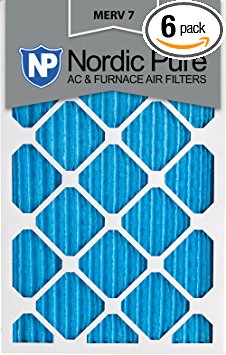 Nordic Pure 18x24x1M7-6 MERV 7 Pleated AC Furnace Air Filter, 18x24x1, Box of 6