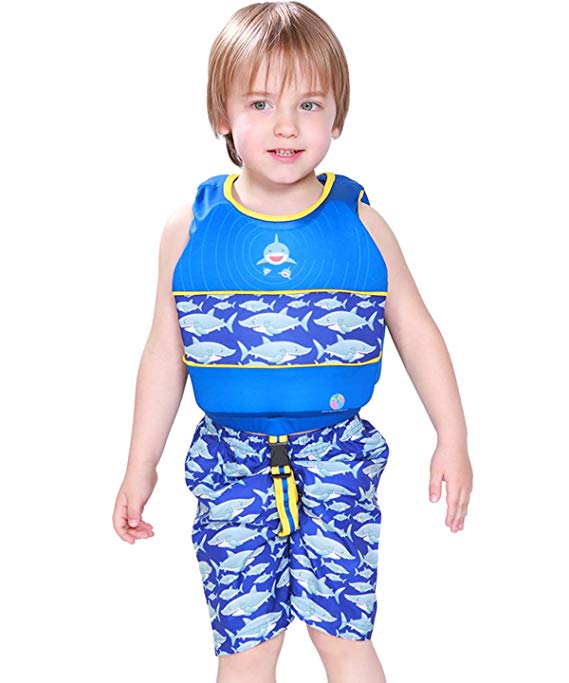 Megartico Boy’s Swim Vest Life Jacket Boys Swim Shorts Set Floatation Girls Adjustable Safety Strap - Toddler Learn-to-Swim