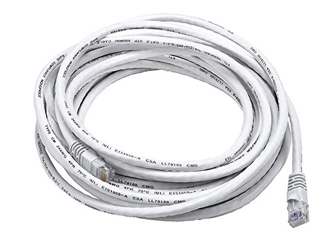 Monoprice 102320 25-Feet 24AWG Cat6 550MHz UTP Ethernet Bare Copper Network Cable, White