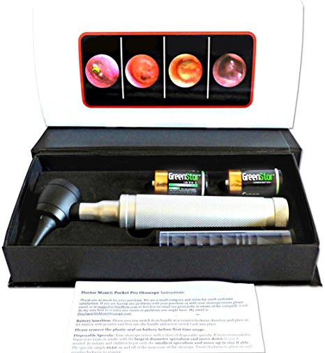 Dr Mom LED PRO Otoscope - PROFESSIONAL full size with our largest diameter optical glass lens