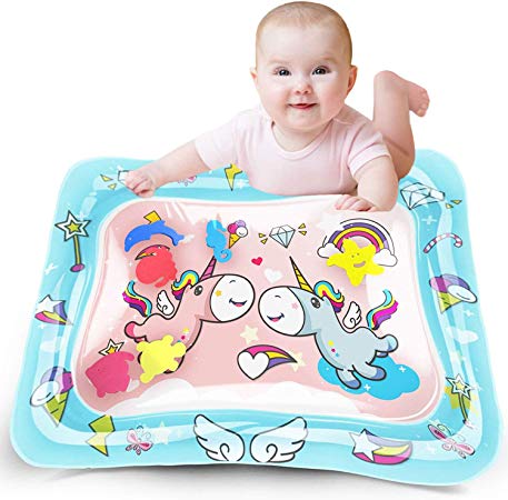 HISTOYE Baby Tummy Time Water Play Inflatable Mat for Babies Leakproof PVC Unicorn Toys for Infants Toddlers BPA Free Newborn Developmental Activity Mat Baby's Play Centers