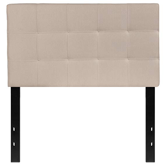 Flash Furniture Bedford Tufted Upholstered Twin Size Headboard in Beige Fabric