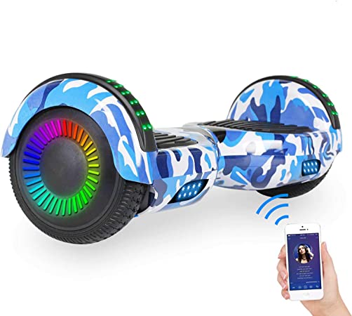 SISIGAD Hoverboard Self Balancing Scooter 6.5" Two-Wheel Self Balancing Hoverboard with Bluetooth Speaker for Adult Kids Gift - Fun Edition