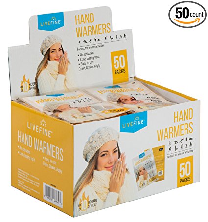 Livefine Hand Warmers – Long-Lasting Air Activated Heat Packs – Up to 10 Hours of Warmth for Outdoor Construction, Winter Sports, Football Tailgating & More