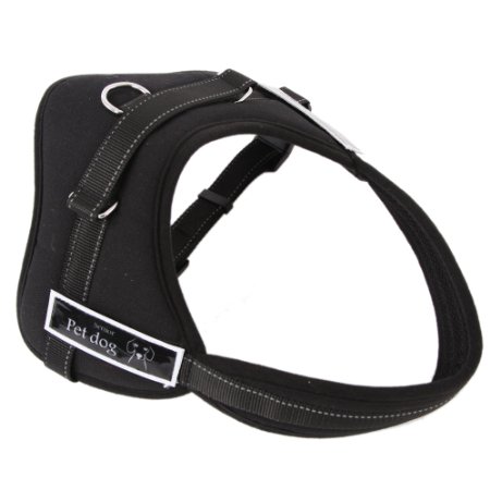 ColorPet Dog Body Harness Padded Good for Training Comfortable With Adjustable Chest Large Size 67-88 CM Chest Circumference(Black)