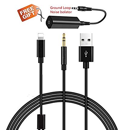 Car 3.5mm AUX USB Charging Cable for BMW Kia Hyundai, Universal Car Audio Adapter Compatible with iX i8 i7 Plus for Select Models of Honda Toyota Audi VW Mercedes(1 Meter)