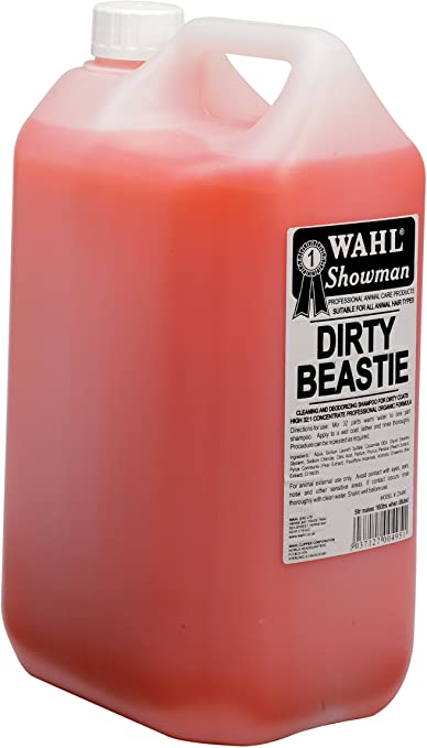 Wahl Dog Shampoo Dirty Beastie Showman Shampoo for Pets 5 Litre Concentrate/75 Litre Diluted