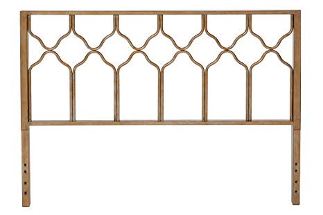 In Style Furnishings Classic Geometric Metal Honeycomb Headboard in Brushed Gold for Queen Size Beds