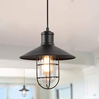 LNC Pendant Lighting for Kitchen Island Black Ceiling Hanging Lamp A01910