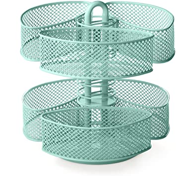 NIFTY Cosmetic Organizing Carousel with Removable Baskets - Lucite Green