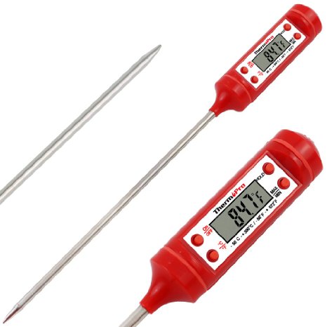 ThermoPro TP02 Digital Kitchen Cooking Thermometer with Instant Read, Stainless Steel Probe for Food, Meat, Grill, BBQ
