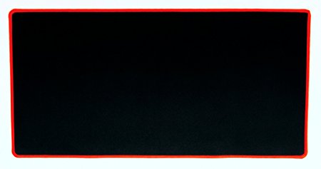 Watson Desk Mat & Smooth Mouse Pad, 24 in X 12 in, Midnight Black - High Quality Perfect for Laptops, Desktops, Keyboards, Mouse - Protects Desk (Red)