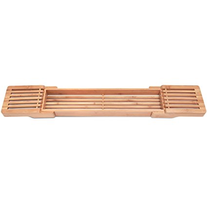 ToiletTree Products Adjustable Bamboo Bathtub Caddy