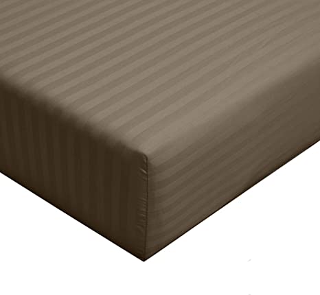 Luxury Taupe Queen Size Fitted Sheet Sold Separately, 100% Cotton 300 Thread Count 60" W x 80" L