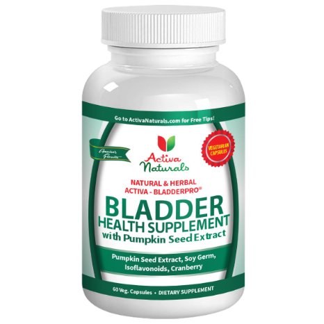 Activa Naturals Bladder Health Supplement with Pumpkin Seeds Soy Germ Isoflavonoids  and Cranberry Herbs - 60 Veg Caps