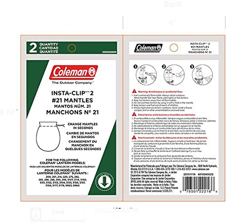 Coleman Mantle Sock Instaclip Tab (2 Pack)