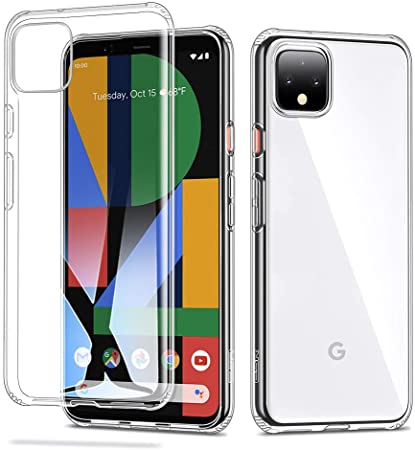 ESR [2 Pack Essential Zero Compatible for Pixel 4 Case, Slim Clear Soft TPU Cover with Cushioned Corners for The Google Pixel 4(2019 Release), Clear